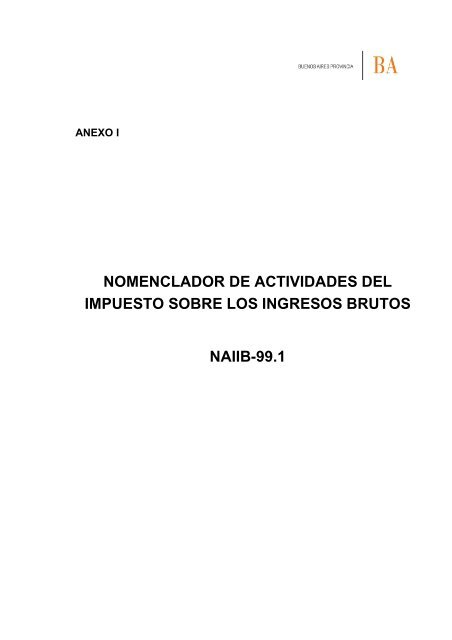 ANEXO I - Nomenclador de Actividades del Impuesto sobre ... - Trivia