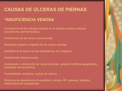 Venosas úlcera de causas la