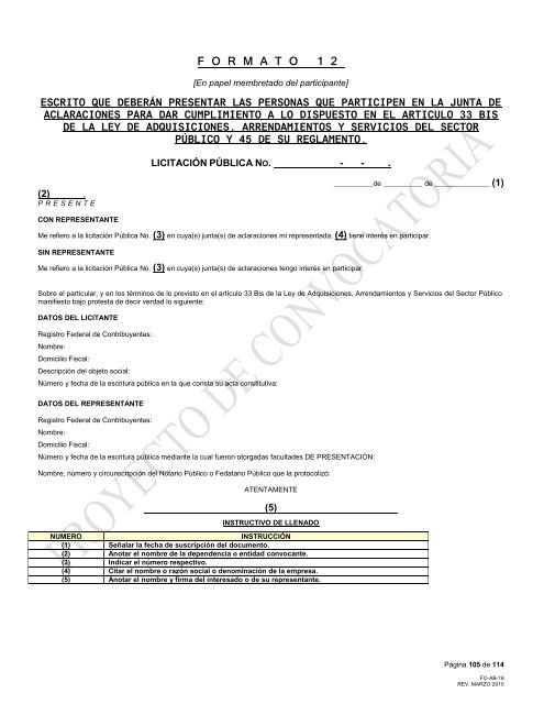 modelo de convocatoria a la licitacion publica nacional - PEMEX.com