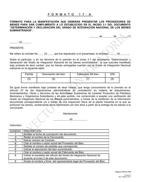 modelo de convocatoria a la licitacion publica nacional - PEMEX.com