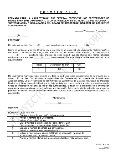 modelo de convocatoria a la licitacion publica nacional - PEMEX.com