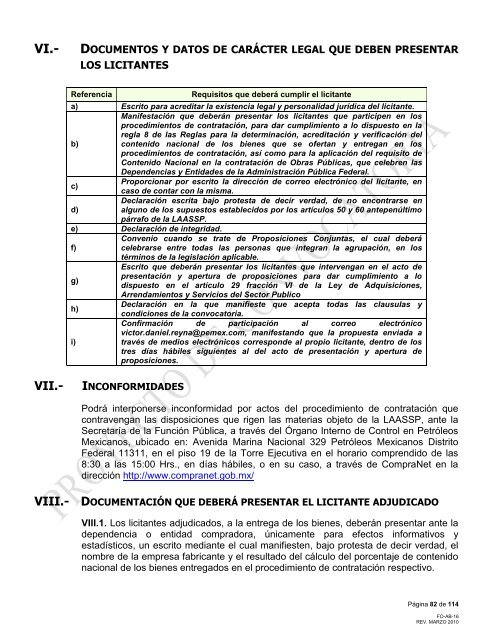modelo de convocatoria a la licitacion publica nacional - PEMEX.com