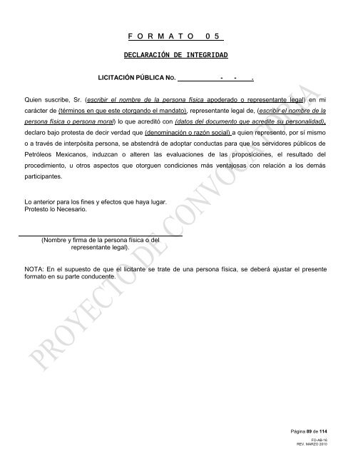 modelo de convocatoria a la licitacion publica nacional - PEMEX.com