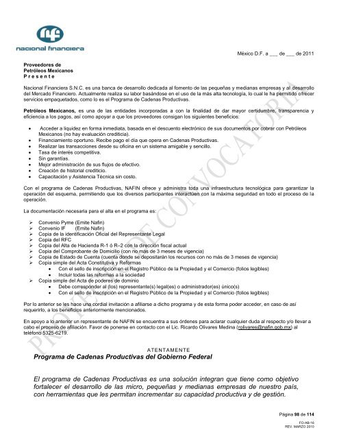 modelo de convocatoria a la licitacion publica nacional - PEMEX.com