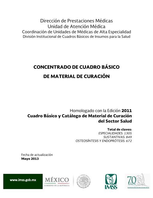 cb material curación - IMSS