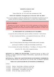 Legislación ARP - Riesgos Profesionales - Seguros Colpatria