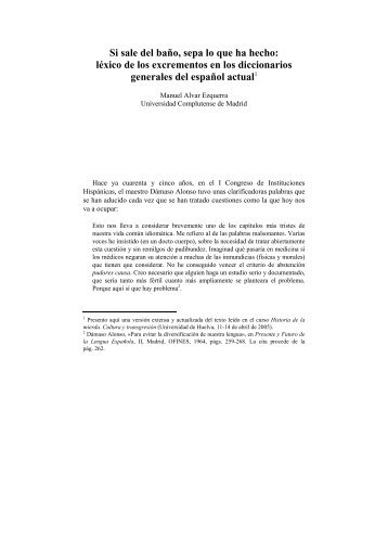 Si sale del baño, sepa lo que ha hecho: léxico de los ... - Lear