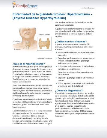 Enfermedad de la glándula tiroides: Hipertiroidismo ... - CardioSmart