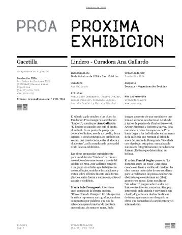 proxima exhibicion proa - Fundación Proa