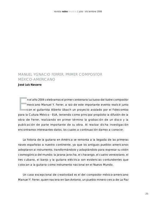 Versión PDF (36.7 kb) - Proyecto Redes Música