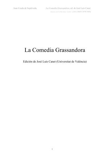 La Comedia Grassandora - Parnaseo - Universitat de València