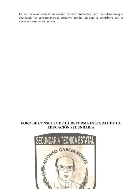 tema: los adolescentes y la escuela - Reforma de la Educación ...