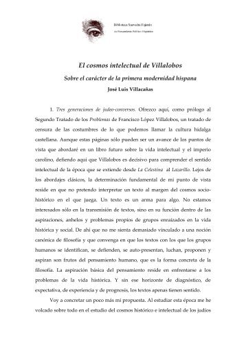 El cosmos intelectual de Villalobos. Sobre el carácter de la primera ...