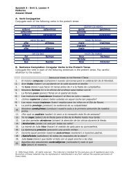 Spanish 3 - Unit 2, Lesson 4 Patterns Answer Sheet A. Verb ...