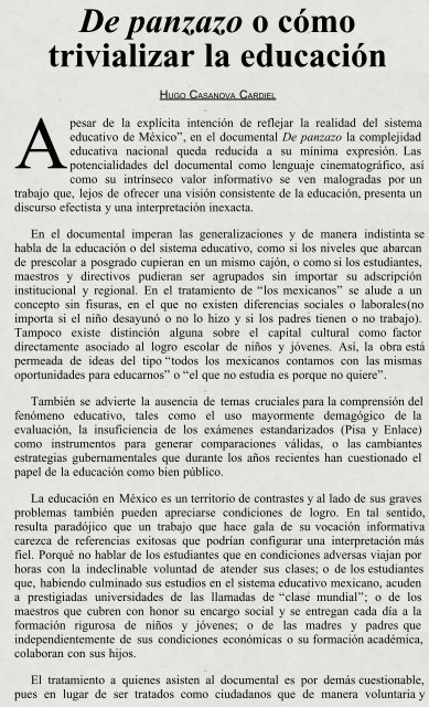 La Jornada De Panzazo O C mo Trivializar La Educaci n