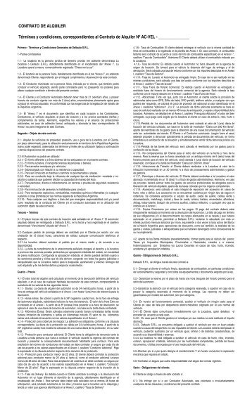 CONTRATO DE ALQUILER Términos y ... - Chess rent a car