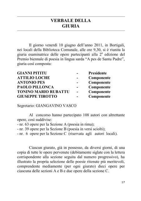 Premio Biennale di Poesia in Lingua Sarda “A pes de ... - Luigi Ladu