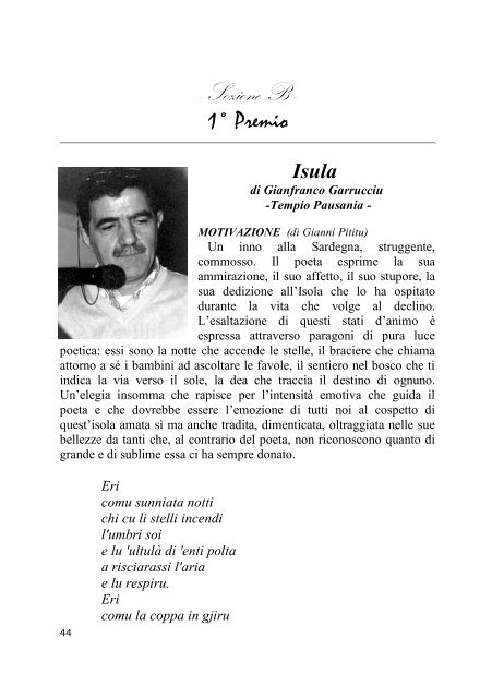 Premio Biennale di Poesia in Lingua Sarda “A pes de ... - Luigi Ladu