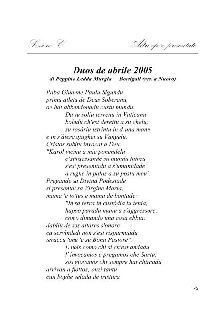 Premio Biennale di Poesia in Lingua Sarda “A pes de ... - Luigi Ladu