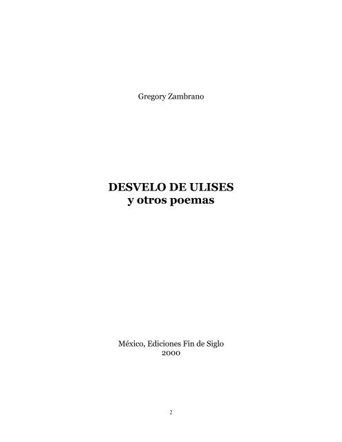 Desvelo de Ulises y otros poemas - Los Mapas Secretos