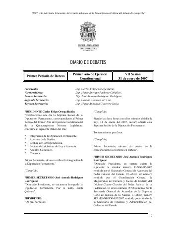 DIARIO DE DEBATES - Poder Legislativo del Estado de Campeche