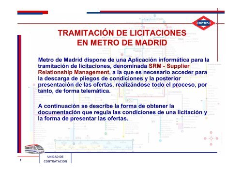 Cómo descargar Pliegos / Presentar Ofertas - Metro de Madrid