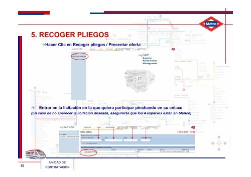 Cómo descargar Pliegos / Presentar Ofertas - Metro de Madrid