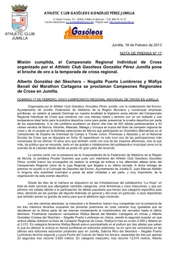 Misión cumplida, el Campeonato Regional ... - Telefonica.net