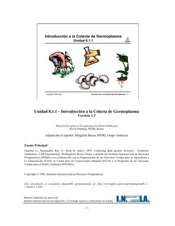 Introducción a la Colecta de Germoplasma - Bioversity International