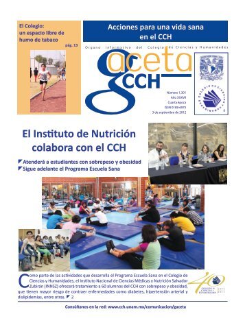 El Instituto de Nutrición colabora con el CCH - CCH - UNAM