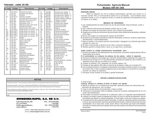 ASPERSORA MOCHILA 501 SWISSMEX.pdf - Plantas eléctricas ...