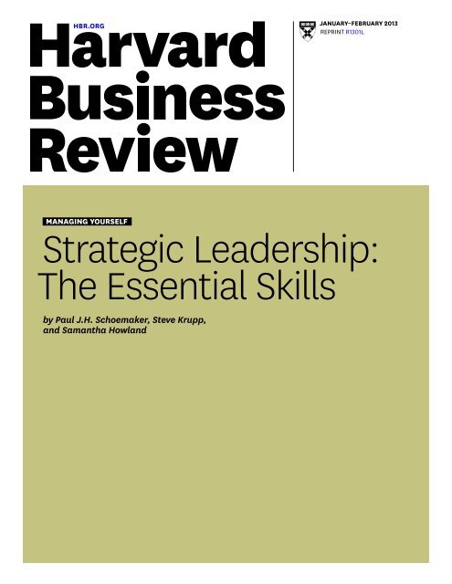 Strategic Leadership: The Essential Skills