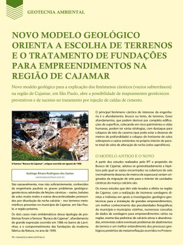 novo modelo geológico orienta a escolha de terrenos e o tratamento ...