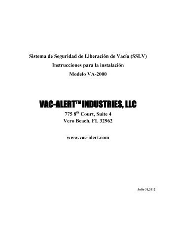 Guía de Instalación Españoles - Vac-Alert Industries