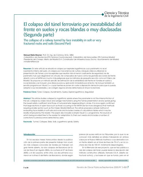 El colapso del túnel ferroviario por inestabilidad del frente en suelos ...