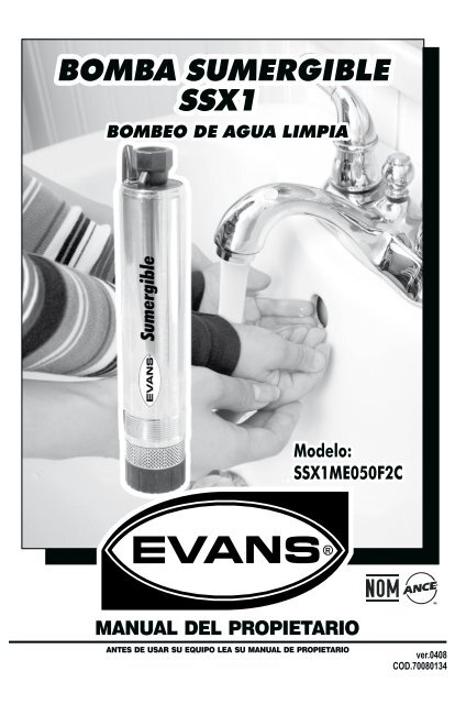 bomba sumergible ssx1 - Evans