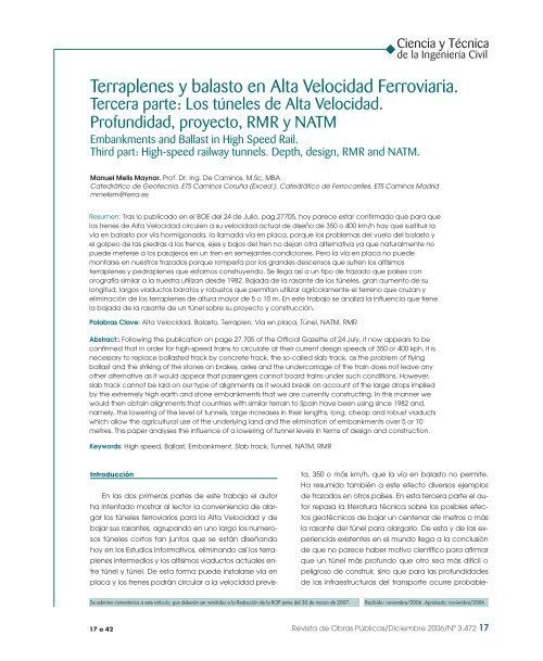 Artículo a texto completo en formato PDF - Revista de Obras Públicas