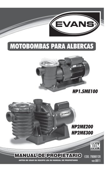 MOTOBOMBAS PARA ALBERCAS - Evans