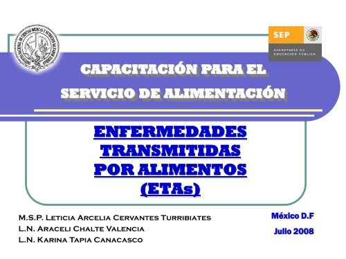 ENFERMEDADES TRANSMITIDAS POR ALIMENTOS (ETAs)