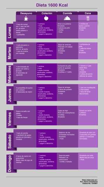 Dieta 1200 Kcal - Carlos Loret de Mola
