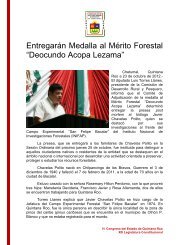 Entregarán Medalla al Mérito Forestal “Deocundo Acopa Lezama”