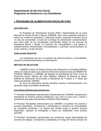 Departamento de Servicio Social Programas de ... - Instituto Nacional