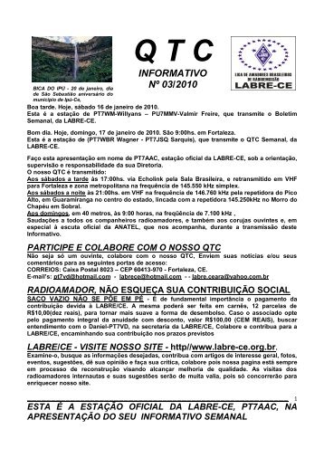 qtc informativo nº 03/2010 - Labre - CE