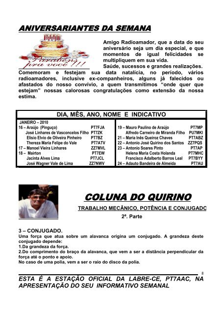 qtc informativo nº 03/2010 - Labre - CE