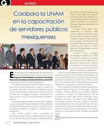 Colabora la UNAM en la capacitación de servidores públicos ...