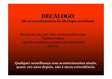 0s dez mandamentos da ideologia socialista-genial - TV Copacabana