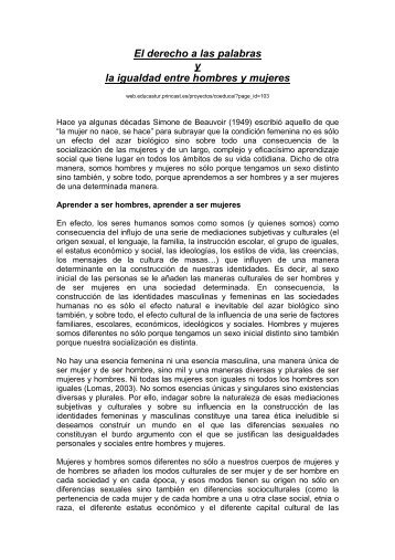 El derecho a las palabras y la igualdad entre hombres y mujeres