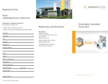 Flyer with registration form - Sartorius