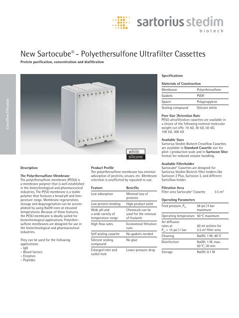 Data Sartocube PESU Ultraf SPC2061-e