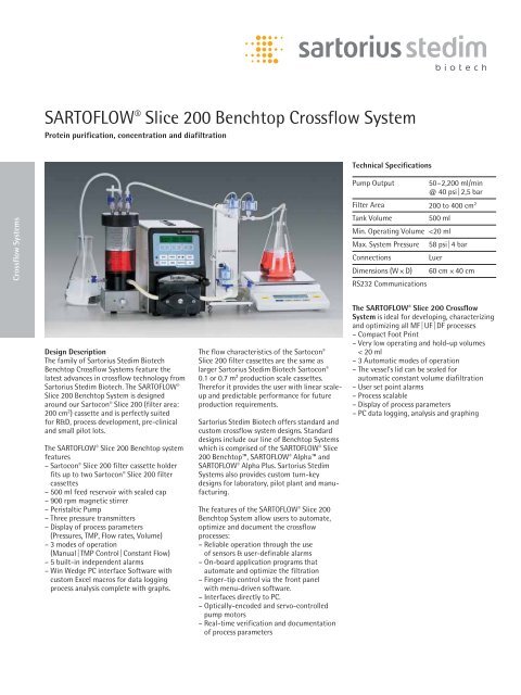 SARTOFLOW® Slice 200 Benchtop Crossflow System